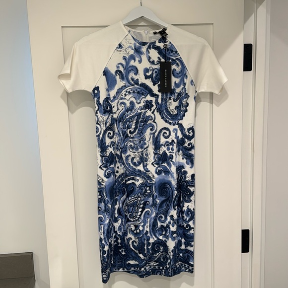 Ralph Lauren Black Label Layla Dress in Aurora Paisley sz: S Blue Fitted RL Mini - Picture 1 of 4